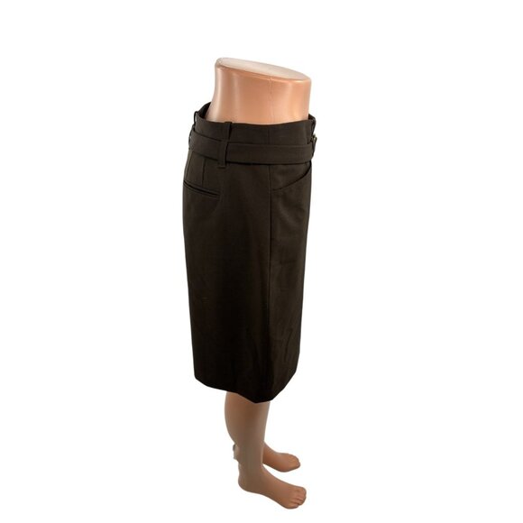 Loft Womens 2 Brown Pencil Skirt Belted Waist Career Office Work Wear - Picture 3 of 7
